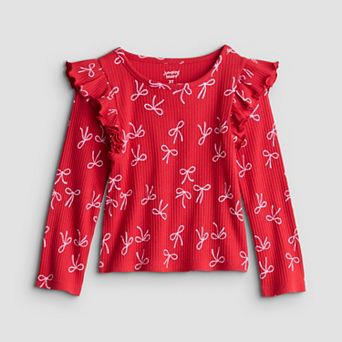 Girls 4-12 Jumping Beans® Rib Flutter Sleeve Top