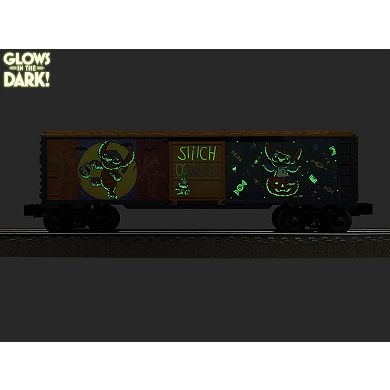 Disney's Stitch Glow in the Dark Halloween O Gauge Model Train Boxcar