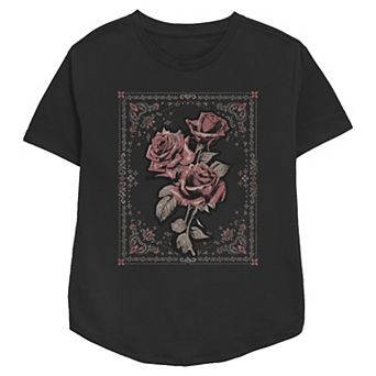 Women's Country Roses Border Relaxed Fit Graphic Tee