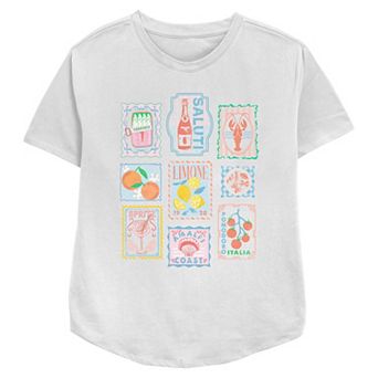 Women's Italian Stamps Relaxed Fit Graphic Tee