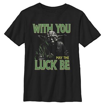 Boys 6-20 Star Wars Yoda With You May The Luck Be Graphic Tee