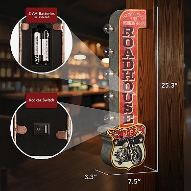 American Art Décor Roadhouse Bar & Grill LED Wall Decor