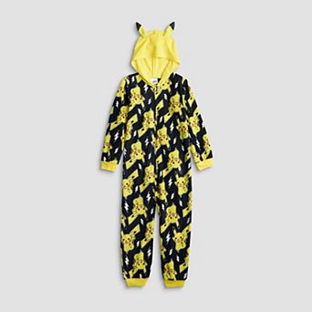 Boys 4-10 Pokémon Hooded Blanket One-Piece Pajamas