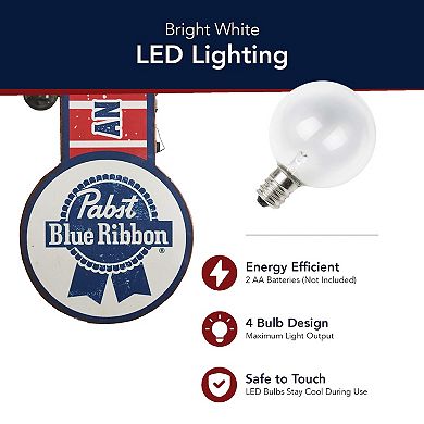 American Art Décor Pabst Blue Ribbon LED Metal Sign Wall Decor