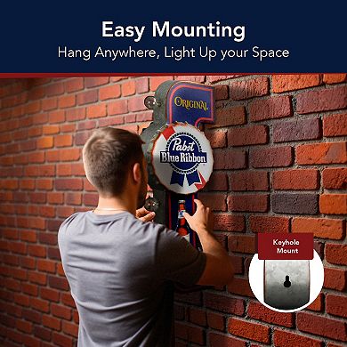 American Art Décor Original Pabst Ribbon LED Metal Sign Wall Decor