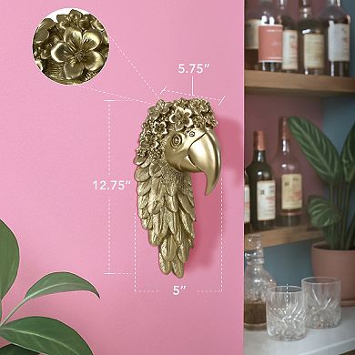 American Art Décor Macaw Parrot 3D Sculpture Wall Decor