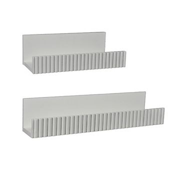 American Art Décor 2 pc Ribbed Floating Wall Shelf Set