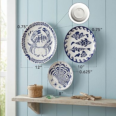 American Art Décor 3-Piece Coastal Wall Plate Set