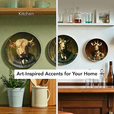 American Art Décor Farm Animal 3-Piece Ceramic Wall Plate Set