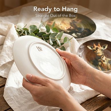 American Art Décor Farm Animal 3-Piece Ceramic Wall Plate Set