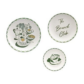 American Art Décor Brunch-Themed 3 pc Wall Plate Set