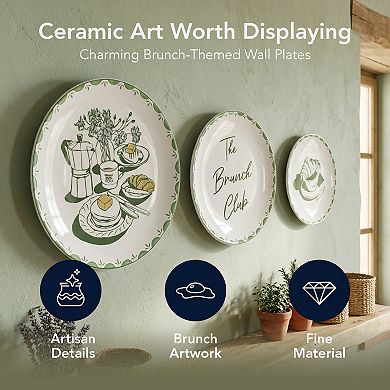 American Art Décor Brunch-Themed 3-Piece Wall Plate Set