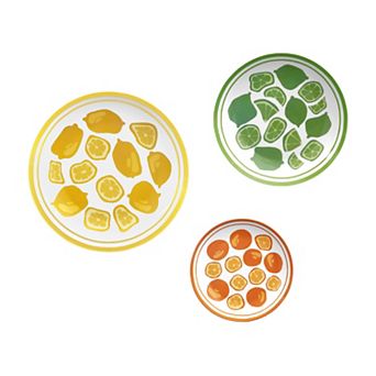 American Art Décor Citrus Artwork 3 pc Ceramic Wall Plate Set