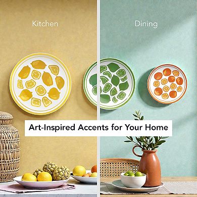 American Art Décor Citrus Artwork 3-Piece Ceramic Wall Plate Set