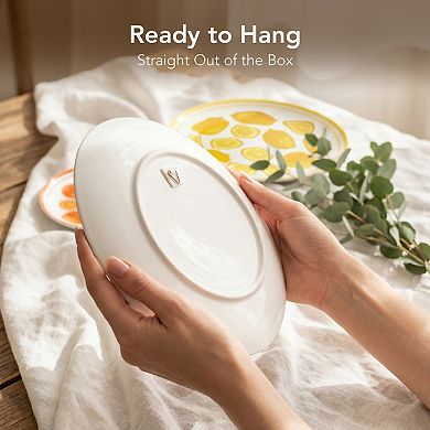 American Art Décor Citrus Artwork 3-Piece Ceramic Wall Plate Set