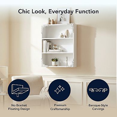 American Art Décor Ornate 3-Tier Wall Mounted Shelf