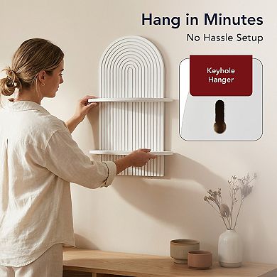 American Art Décor 2-Tier Floating Wall Shelf