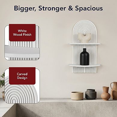 American Art Décor 2-Tier Floating Wall Shelf