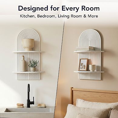 American Art Décor 2-Tier Floating Wall Shelf
