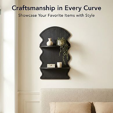American Art Décor Wavy Arched 2-Tier Floating Shelf