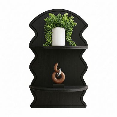 American Art Décor Wavy Arched 2-Tier Floating Shelf
