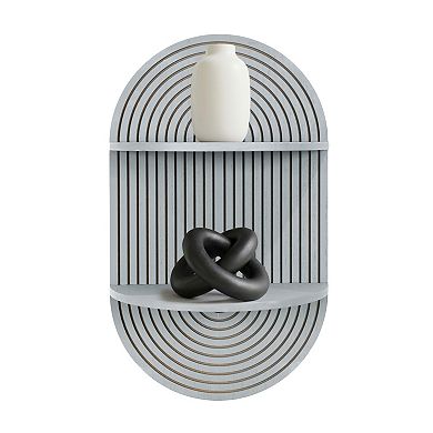 American Art Décor Arched 2-Tier Carved Design Floating Shelf