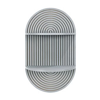 American Art Décor Arched 2 tier Carved Design Floating Shelf