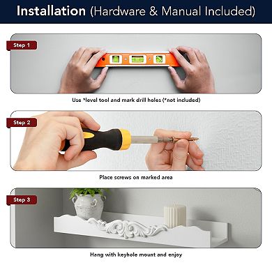 American Art Décor Ornate 3-Piece Wall Shelf Set