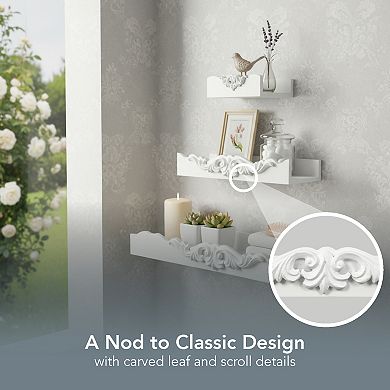 American Art Décor Ornate 3-Piece Wall Shelf Set