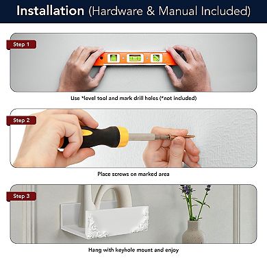 American Art Décor Ornate French Trim 3-Piece Wall Shelf Set