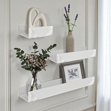 American Art Décor Ornate French Trim 3-Piece Wall Shelf Set