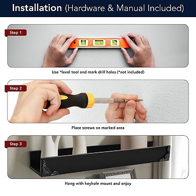 American Art Décor Ornate Trim 3-Piece Wall Shelf Set