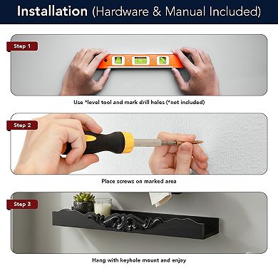 American Art Décor 3-Piece Floating Wall Shelf Set