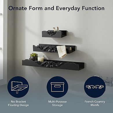 American Art Décor 3-Piece Floating Wall Shelf Set