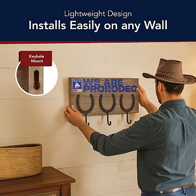 American Art Décor Rustic Horseshoe 3-Hooks Wall Décor