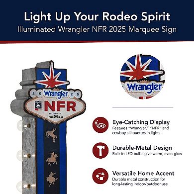 American Art Décor Wrangler NFR 2025 LED Metal Marquee Sign Wall Decor