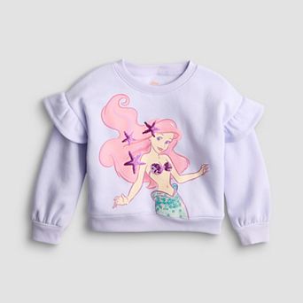Baby & Toddler Girl Jumping Beans® Disney's The Little Mermaid Ariel Ruffle Shoulder Sweatshirt