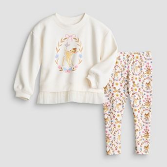 Baby & Toddler Girl Jumping Beans® Disney's Bambi Tulle Pullover Crewneck & Leggings Set