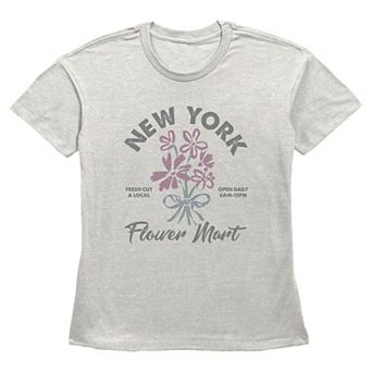 Women's New York Flower Mart Short Sleeve Basic Fit Graphic Tee