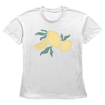 Women's Yellow Lemons Short Sleeve Basic Fit Tee