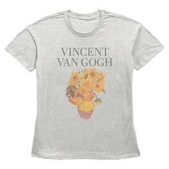 Women's Vincent Van Gogh Sunflowers Short Sleeve Basic Fit Tee