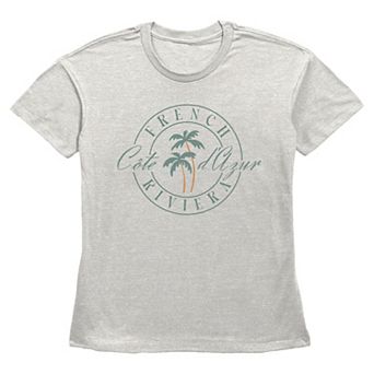 Women's France Riviera Stamp Short Sleeve Basic Fit Tee