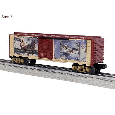 Thomas Kinkade Disney's Mickey & Minnie Evening Sleigh Ride O Gauge Model Train Boxcar