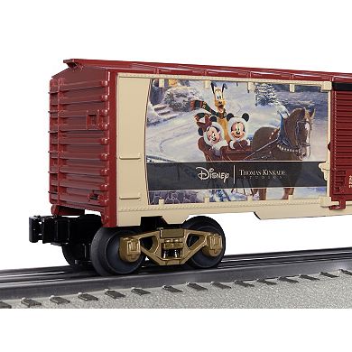 Thomas Kinkade Disney's Mickey & Minnie Evening Sleigh Ride O Gauge Model Train Boxcar