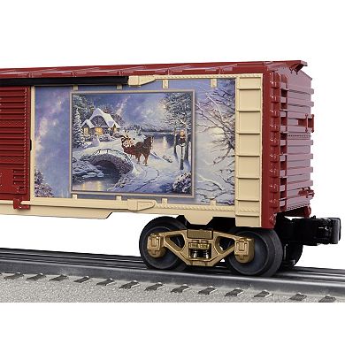 Thomas Kinkade Disney's Mickey & Minnie Evening Sleigh Ride O Gauge Model Train Boxcar