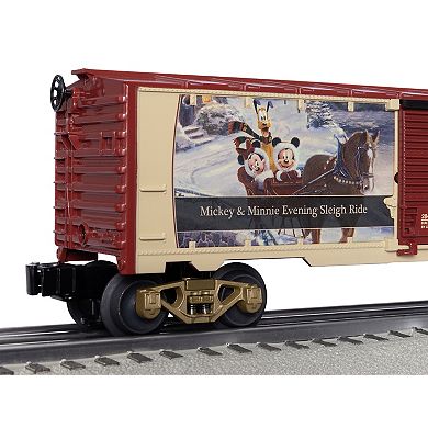 Thomas Kinkade Disney's Mickey & Minnie Evening Sleigh Ride O Gauge Model Train Boxcar