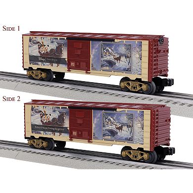 Thomas Kinkade Disney's Mickey & Minnie Evening Sleigh Ride O Gauge Model Train Boxcar