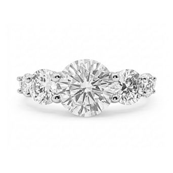 PRIMROSE Fine Silver-Plated Lab-Created Moissanite Graduated Ring