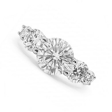 PRIMROSE Fine Silver-Plated Lab-Created Moissanite Graduated Ring