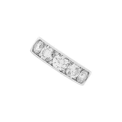 PRIMROSE Fine Silver-Plated Lab-Created Moissanite Channel Band Ring